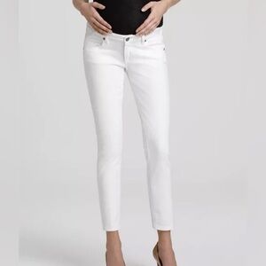 Paige Maternity Jeans - Union Skyline Ankle Peg in Optic White, size 28